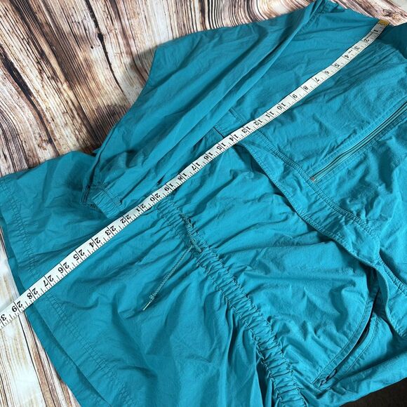 Vintage 90s Nike Womens Size Medium Teal Hooded 1/4 Zip Windbreaker Jacket Coat - Picture 8 of 11